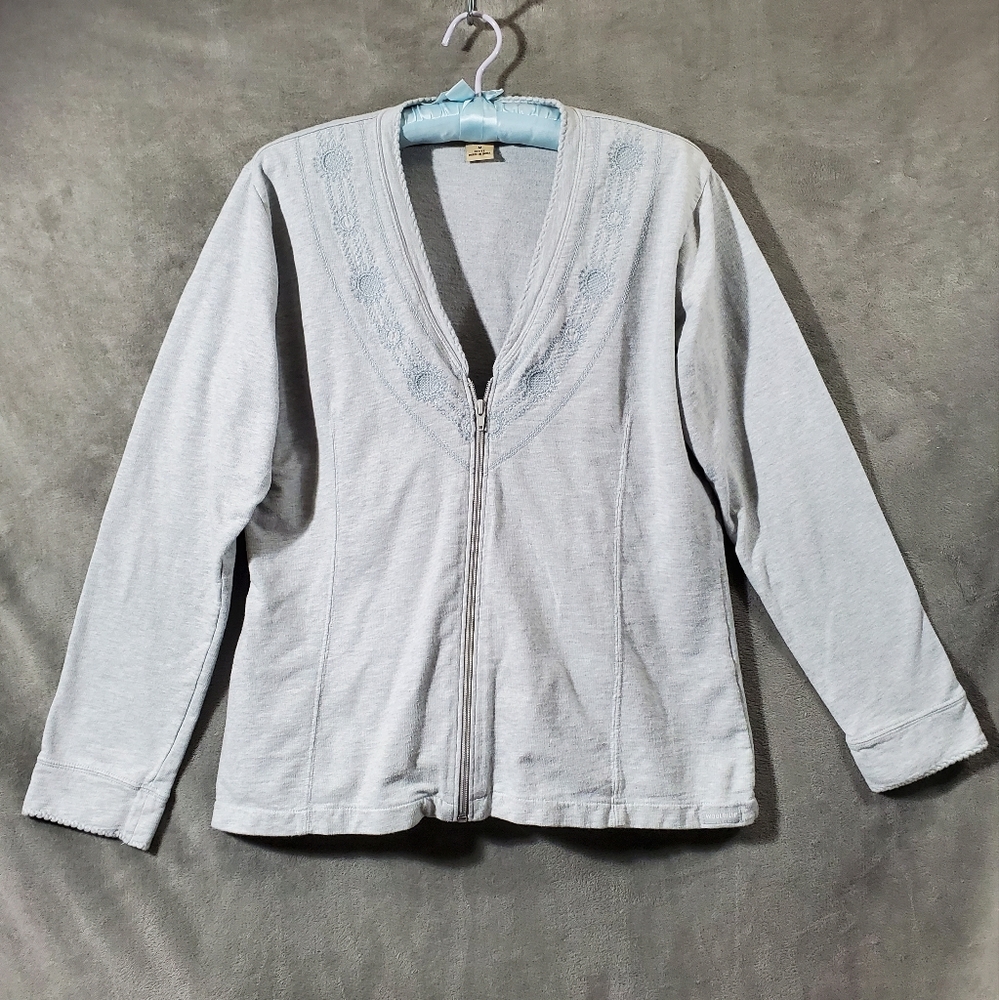 Woolrich Fitted Embroidered Lightweight 100% Cotton Jacket Gray Size MP